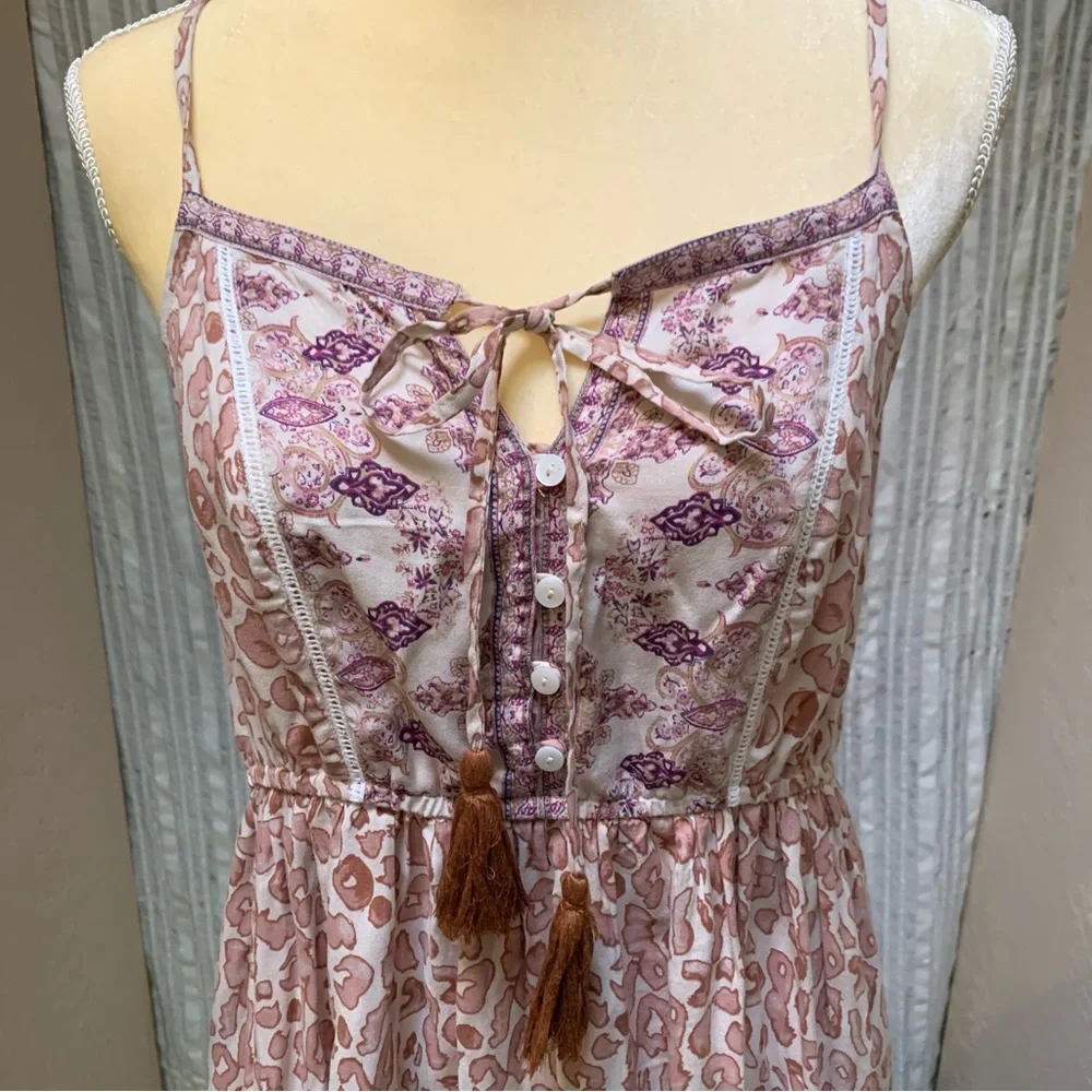 Mauve bohemian sundress mid length - Picture 3 of 11